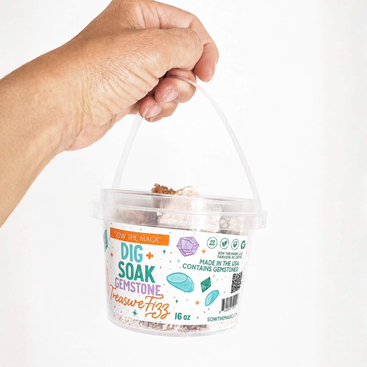 Dig + Soak Surprise Gemstone Treasure Fizz Bucket