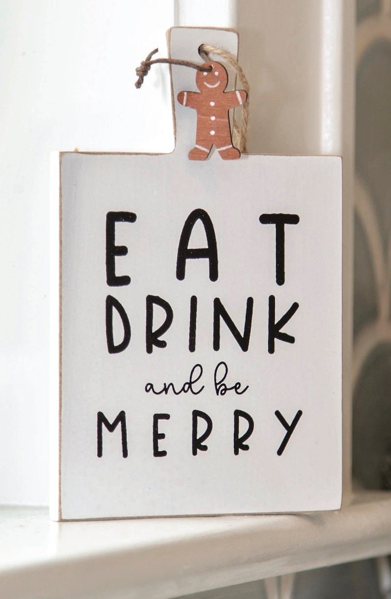 Eat Drink and be Merry Cutting Board Christmas Ornament - Foxy’s