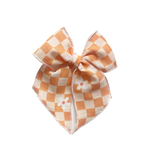 Creamsicle Checkered Daisy Elle Bow