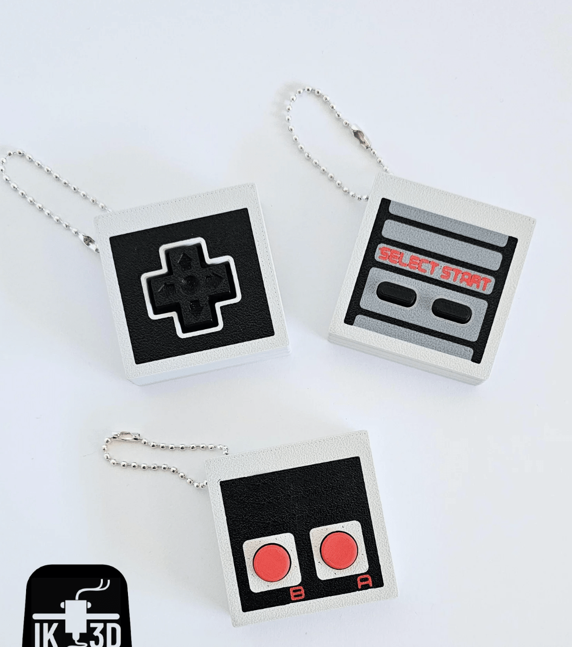 Retro Game Controller Clicker Button Keychain 3D Print - Foxy’s