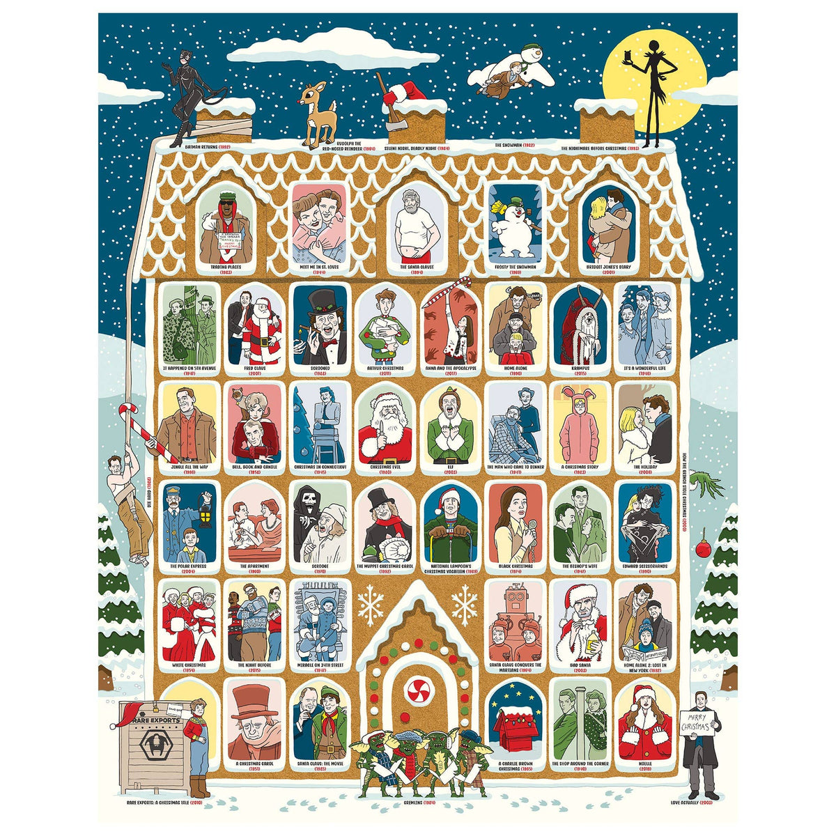 50 Must-Watch Christmas Movies Bucket List 1000-piece Jigsaw Puzzle - Foxy’s