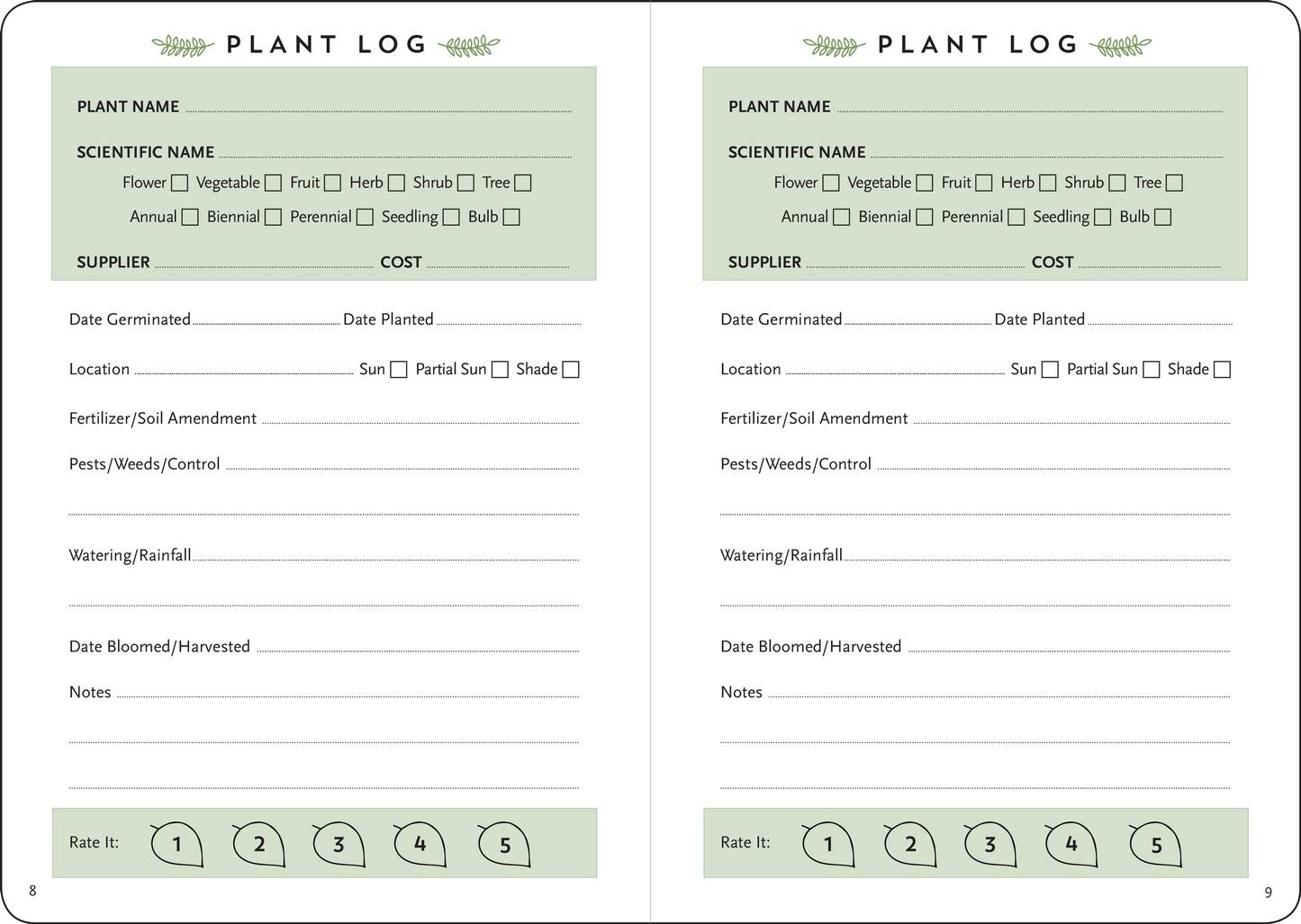 Gardener's Logbook