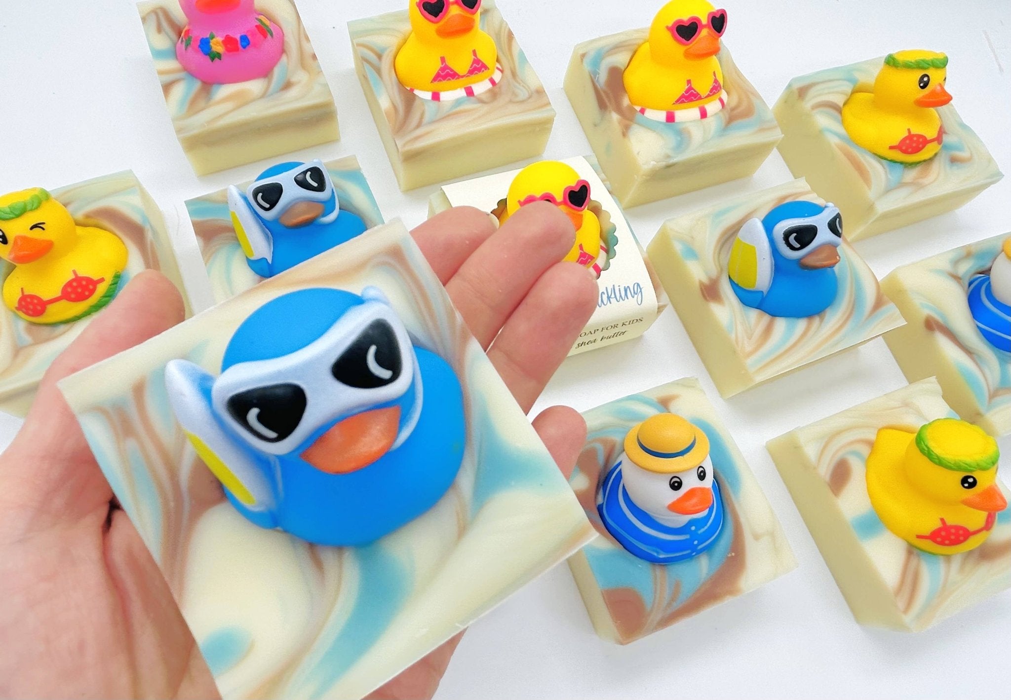 Summer Surf's Up Duckling Handmade Soap Bar for Kids VEGAN - Foxy’s