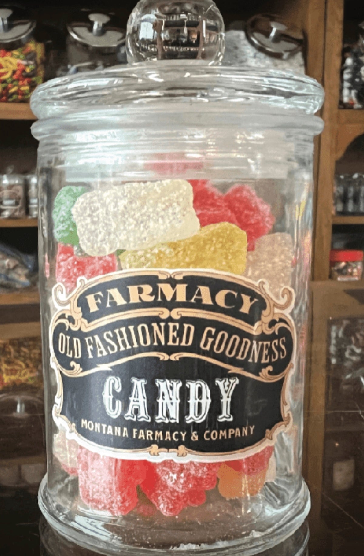 Old Fashioned Apothecary Sour Gummy Bear Nostalgic candy jar - Foxy’s
