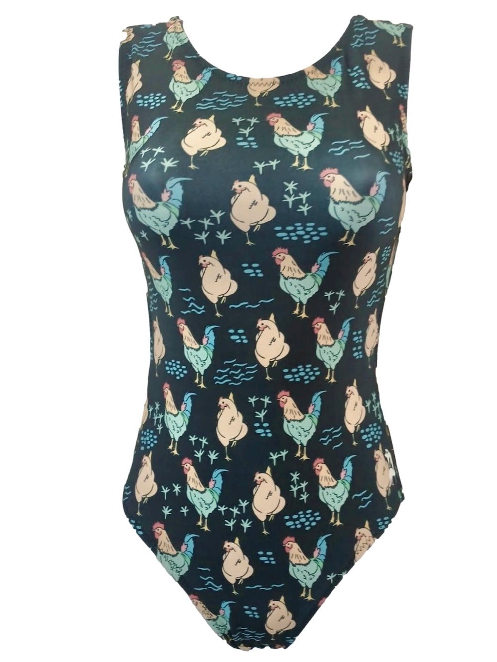 Farmyard Flair Leotard - Chicken & Rooster Print - Foxy’s