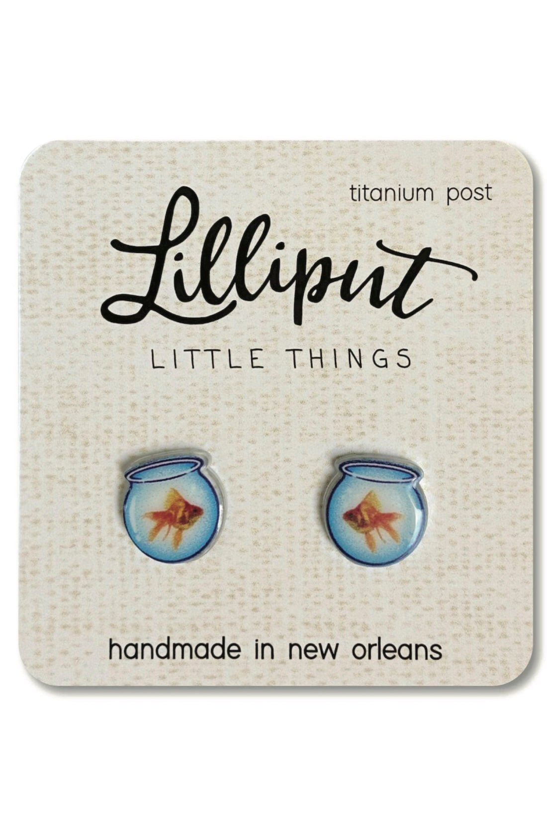 Splashy Fishbowl Earrings: Playful & Hypoallergenic Titanium Studs for Fun - Loving Souls! ✨ - Foxy’s