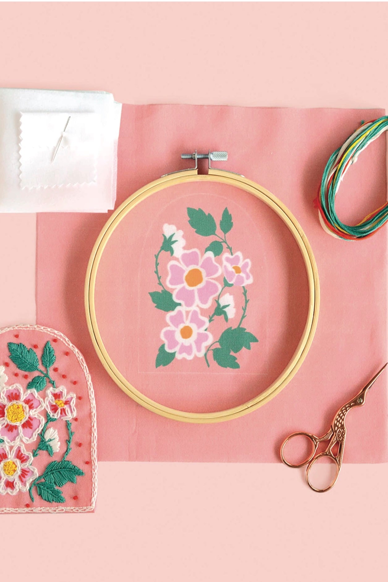 DIY Kit: Roses Embroidery Patch Kit - Foxy’s