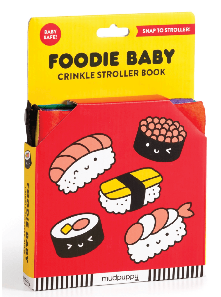 Foodie Baby Crinkle Book - Sushi Theme! Sensory Toy for Stroller Fun 🍣 - Foxy’s