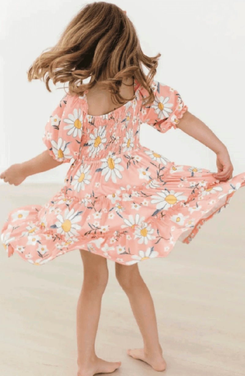 Girls' Daisy Darling Dress - (Size 7/8) - Smocked Ruffle - Foxy's Leotards Fun & Comfy - Foxy’s