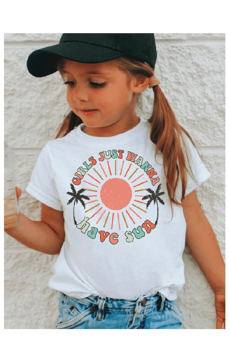 Girls Just Wanna Have Sun Summer Graphic Tee - Super Cute! - Foxy’s
