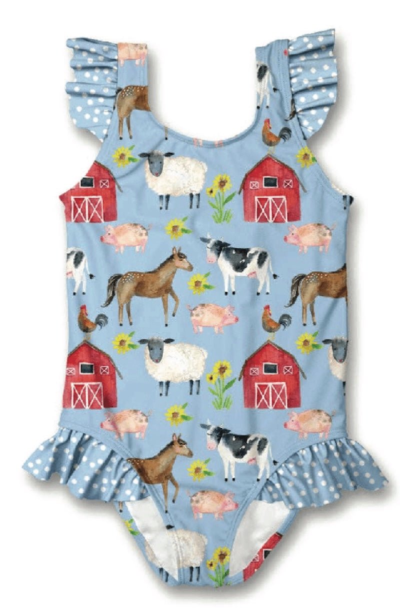 Girls' Barnyard Friends Swimsuit - Foxy’s