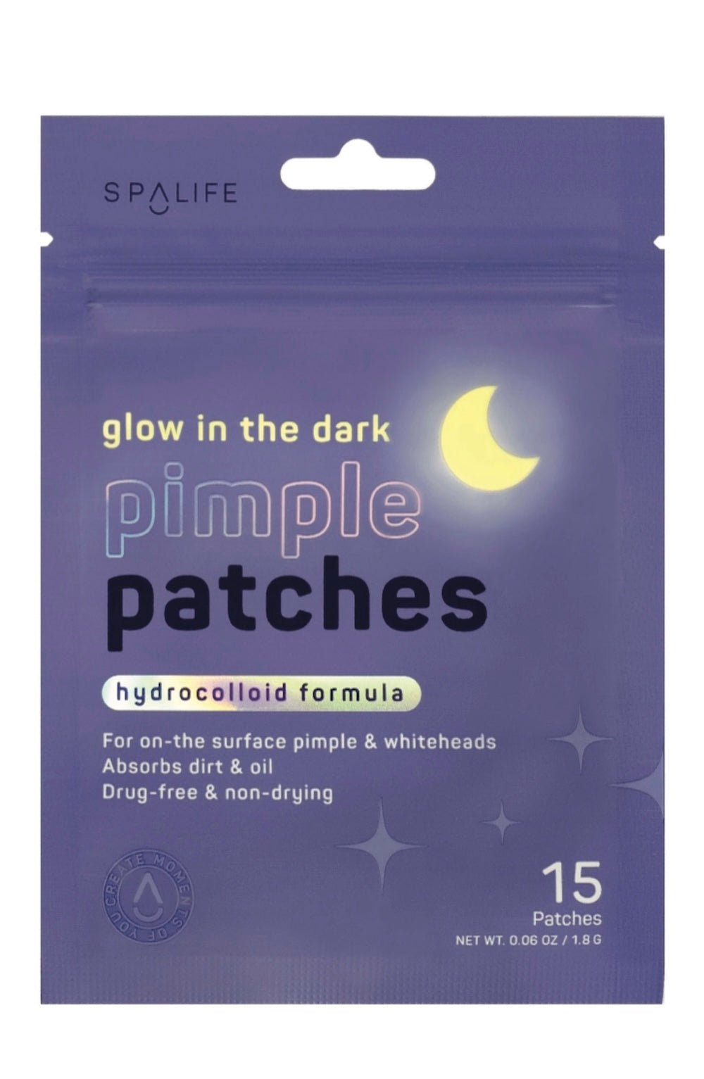 Glow in the Dark Moon Pimple Patches - Hydrocolloid Acne Spot Treatment (15 ct) - Foxy’s