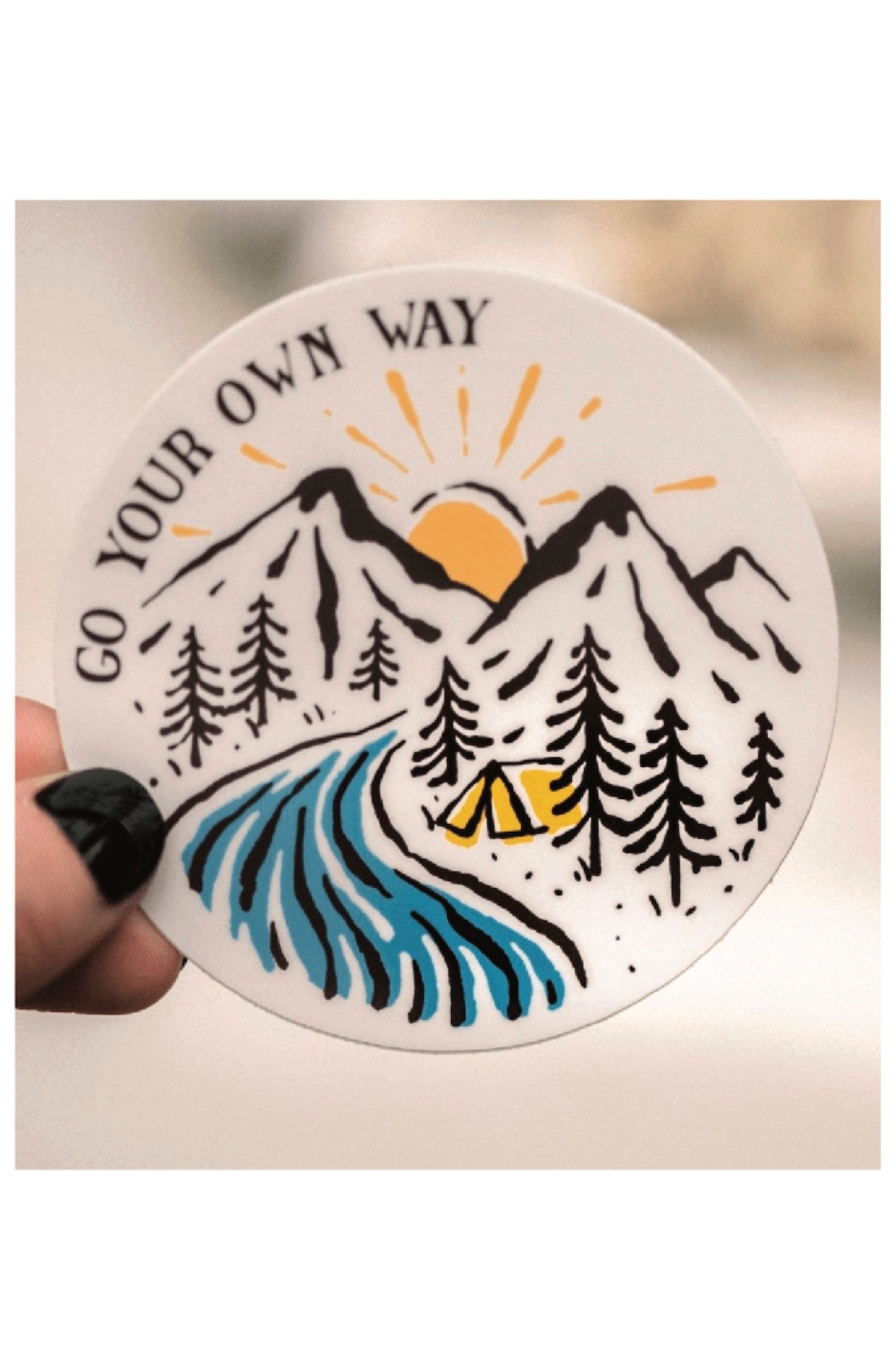 Adventure Awaits! 'Go Your Own Way' 3x3in Circle Vinyl Sticker - Foxy’s
