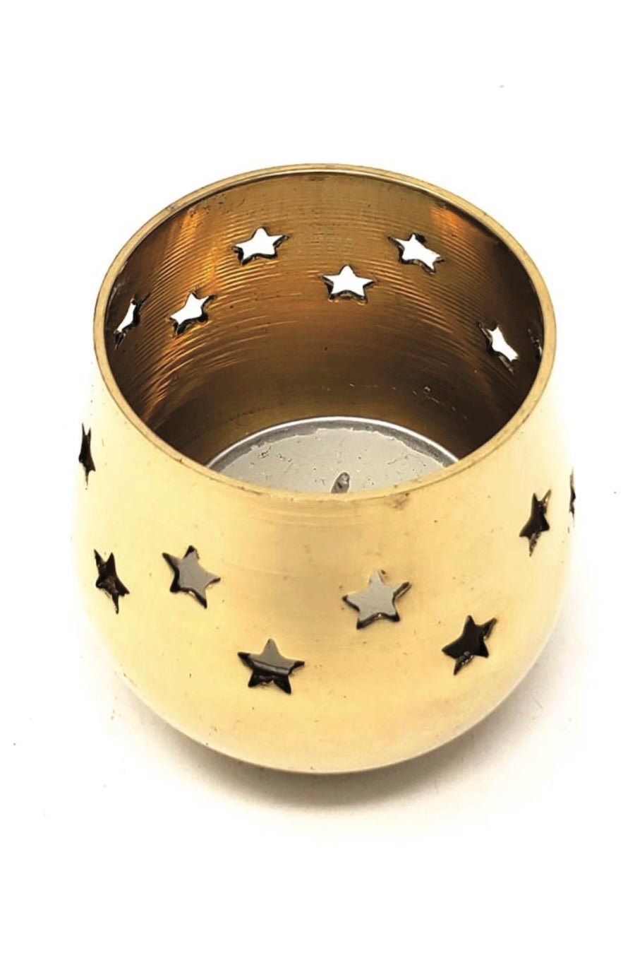 STARRY BRASS RITUAL VOTIVE w/ TEALIGHT CANDLE - Foxy’s