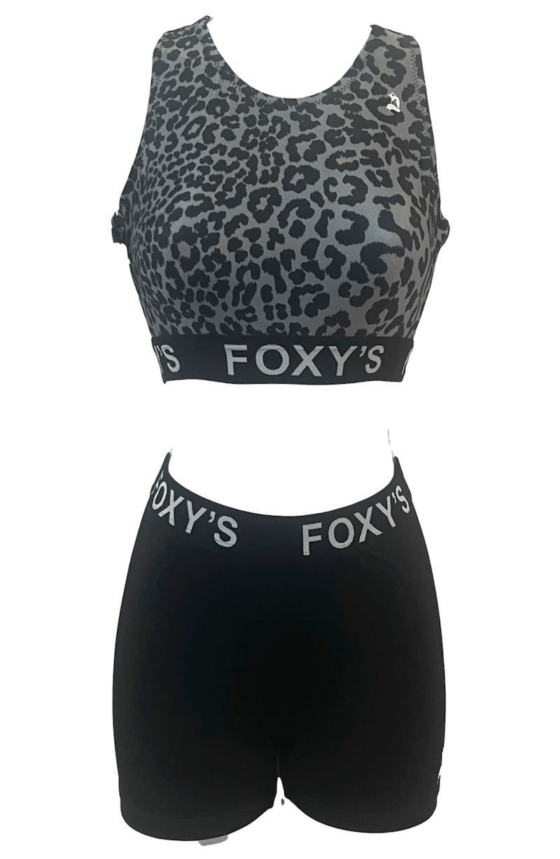 Foxy's Banded 2 - Piece Animal Print Activewear Set for Gymnastics, Yoga, Dance and Fitness - Foxy’s