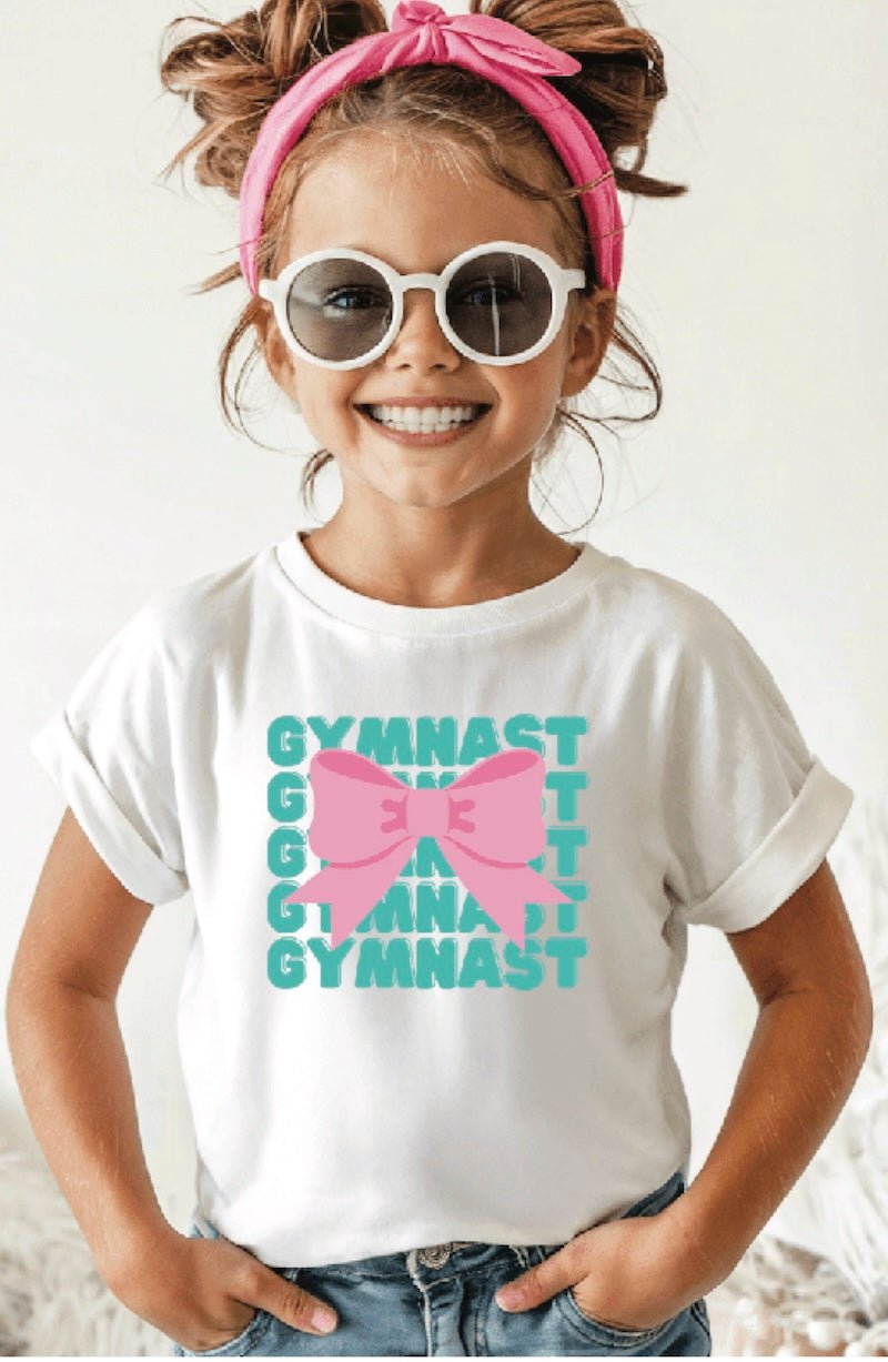 Kids gymnast with bow T-shirt - Foxy’s