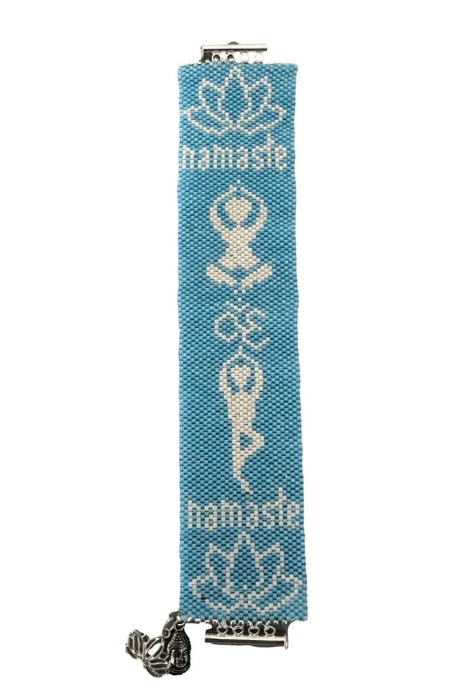 Baby Blue Yoga Bracelet - Peyote Stitch Beaded Bracelet for Women - Foxy's Leotards - Foxy’s