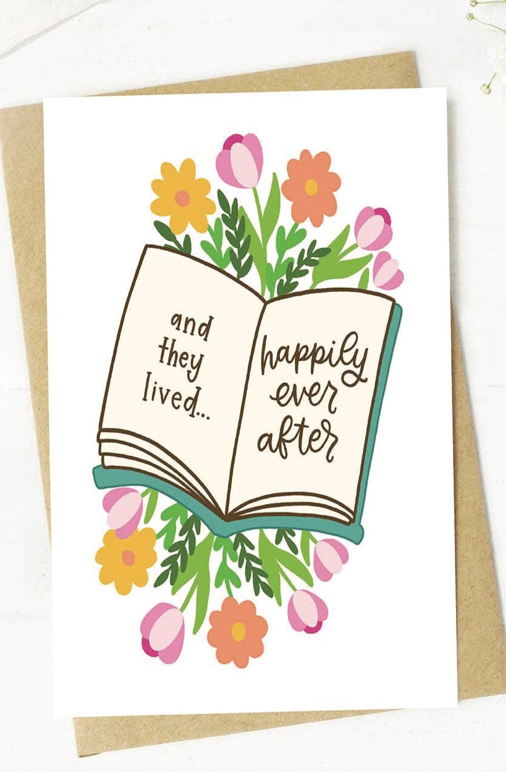 "And they lived happily ever after" Storybook Wedding Card - Foxy’s