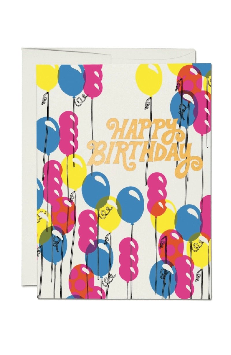 Happy Birthday Balloons Greeting Card - Colorful Celebration 🎉 - Foxy’s