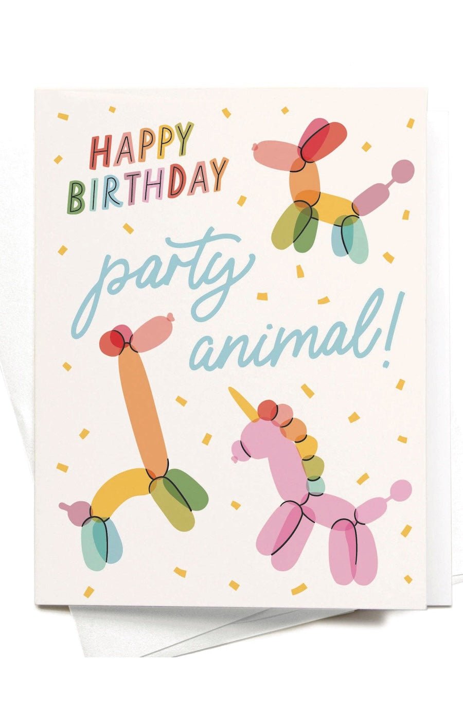 Happy Birthday Party Animal Balloons Greeting Card - Foxy’s