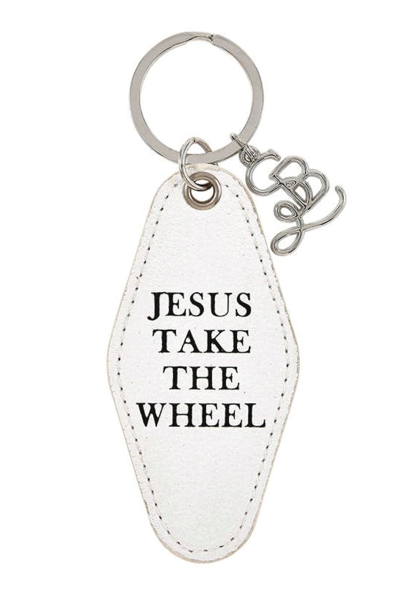 Face to Face Leather Motel Key Tag - Jesus Take The Wheel - Foxy’s