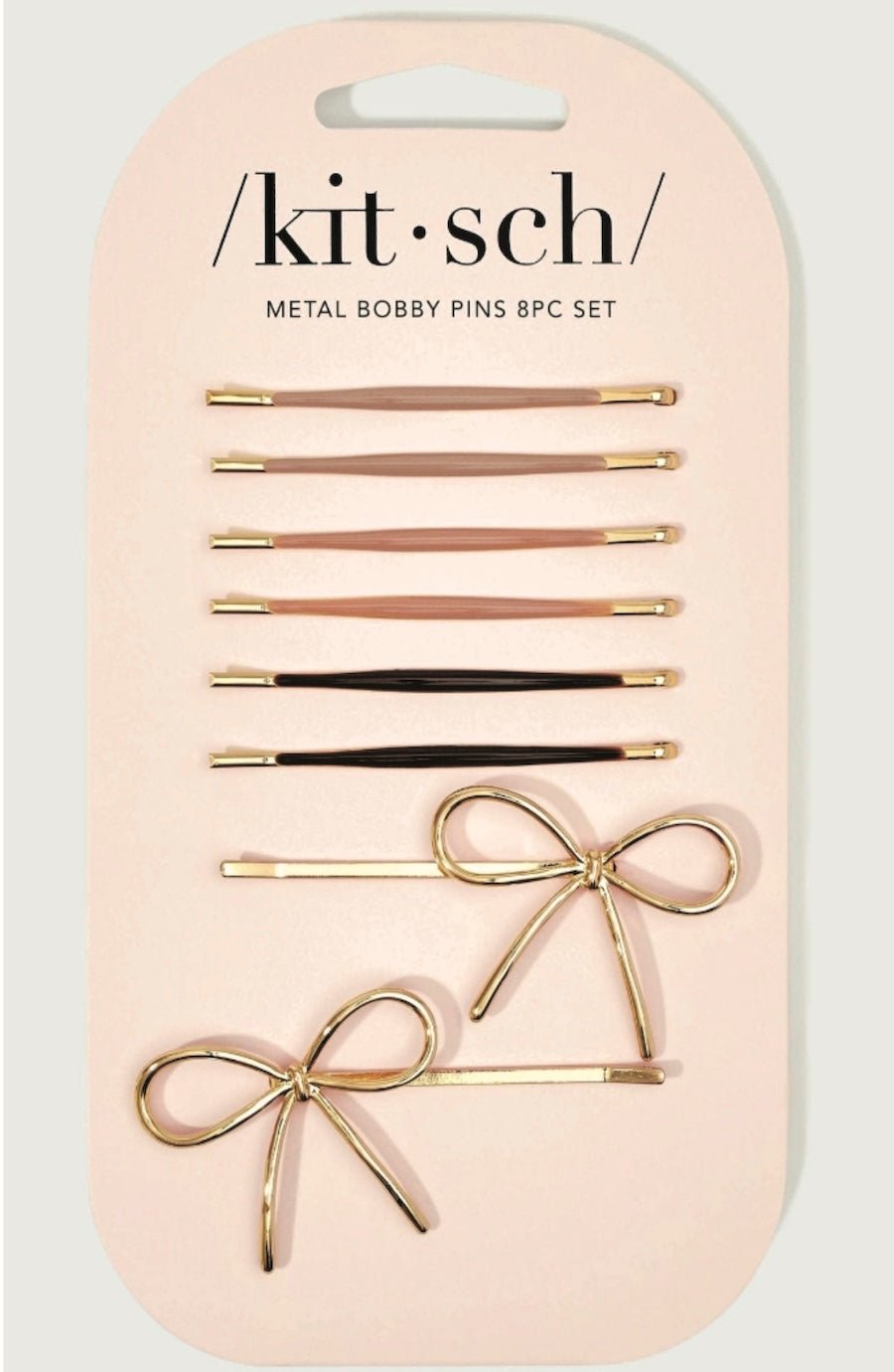 Rosewood Cloud & Bow Bobby Pins - 8pc Cute Hair Accessories Set - Foxy’s
