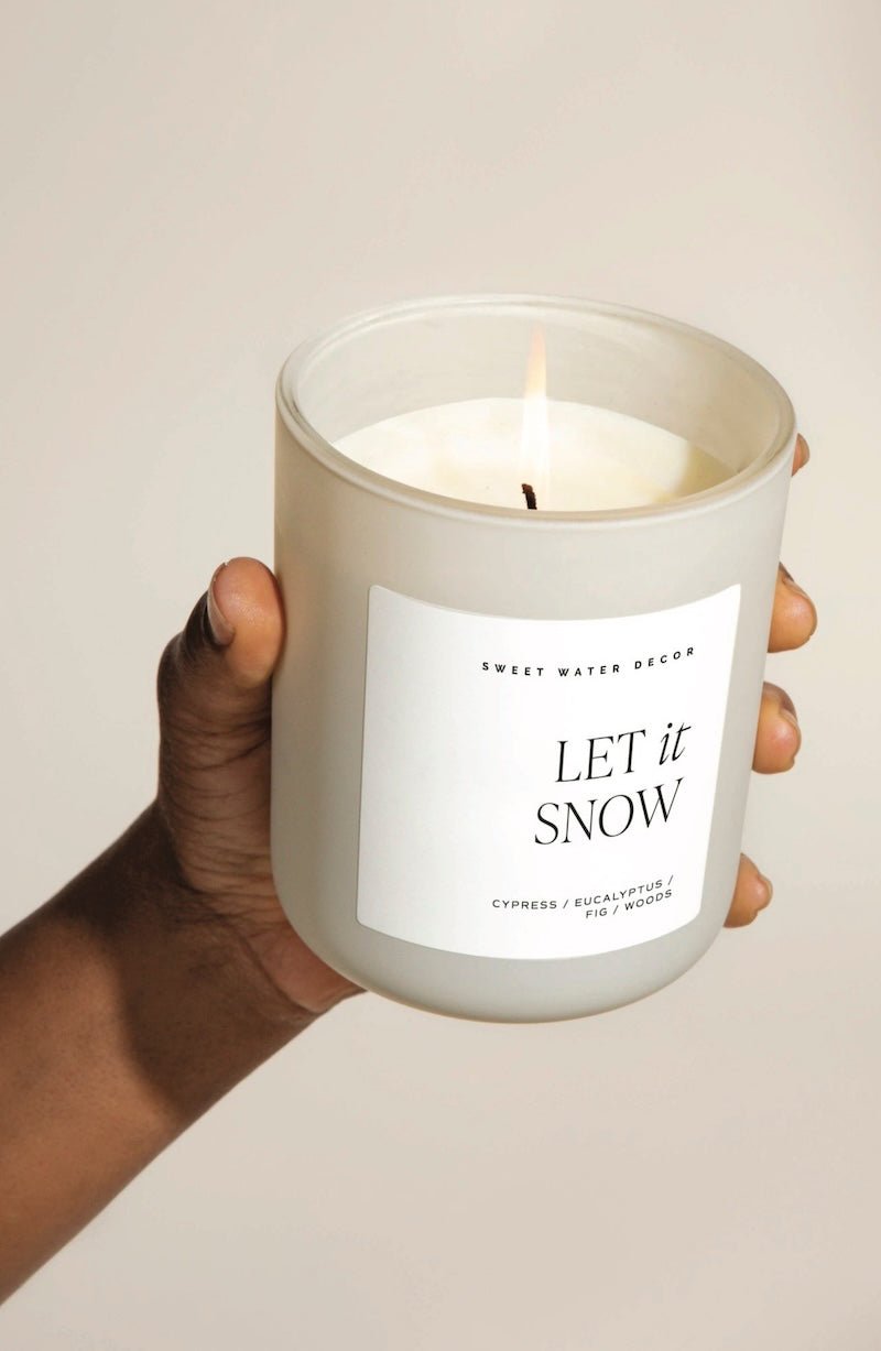 Let It Snow 15 oz Soy Candle, Matte Jar - Home Decor - Foxy’s