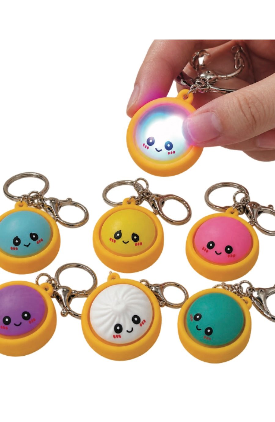 Light Up Dumpling Fidget Clicker Keychain - Foxy’s