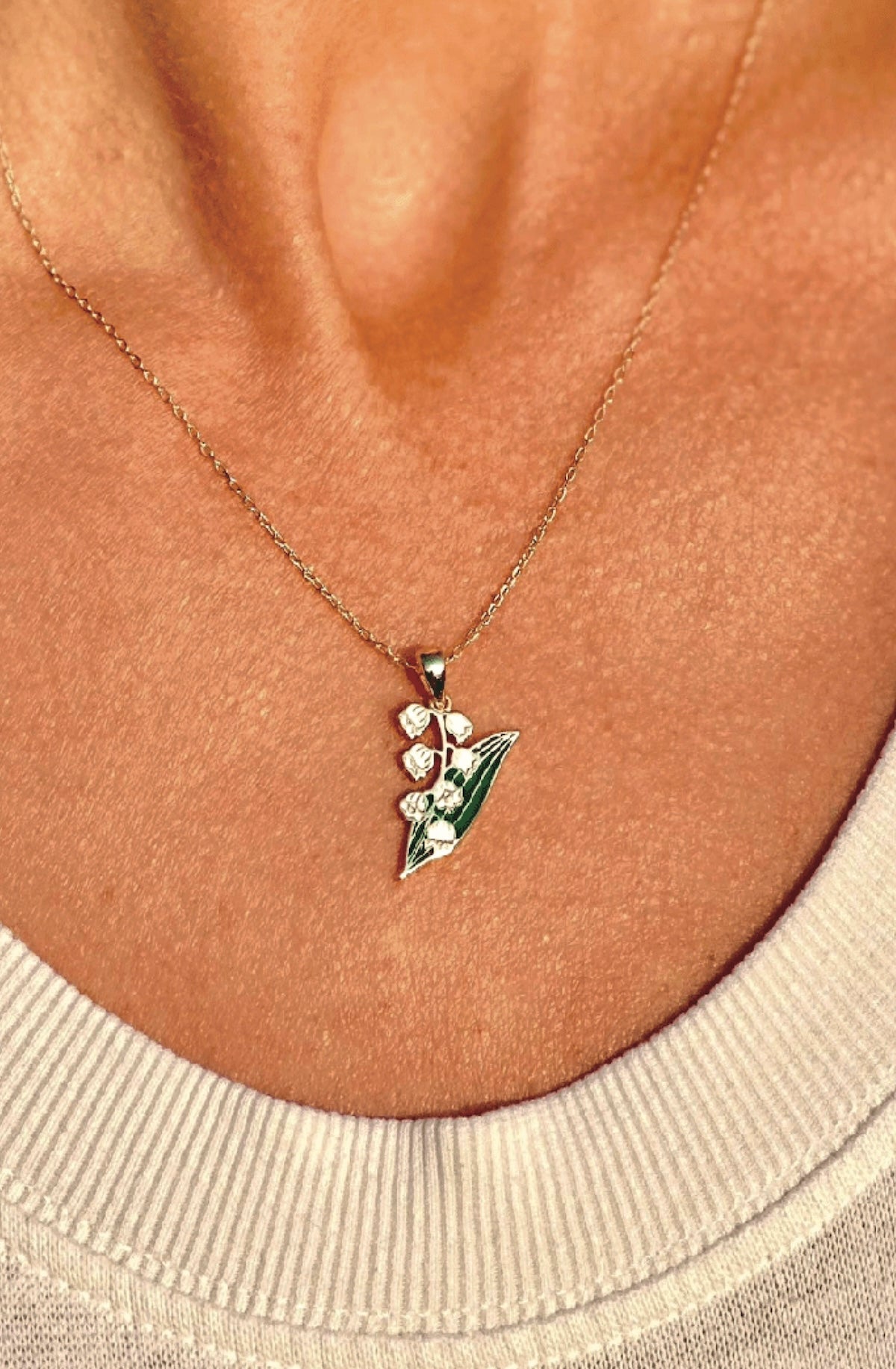 Lily of the Valley Necklace May Birth Month Mothers Day Gift - Foxy’s