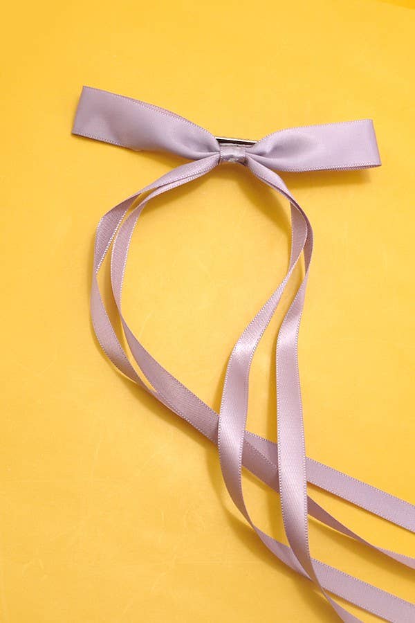 long lavender clip bow