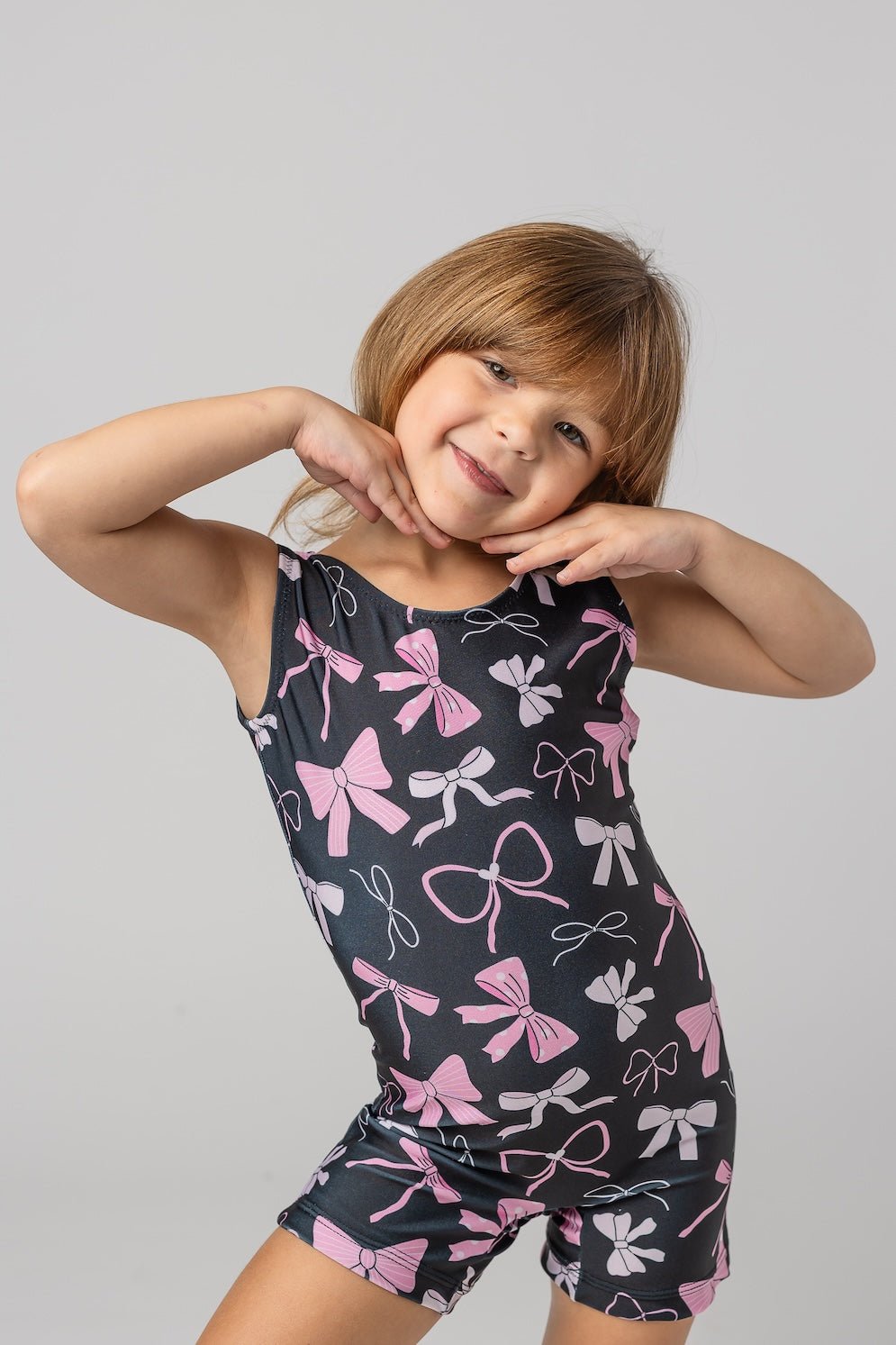 Lotsa Bows Unitard for Girls Gymnastics & Dance - Foxy’s