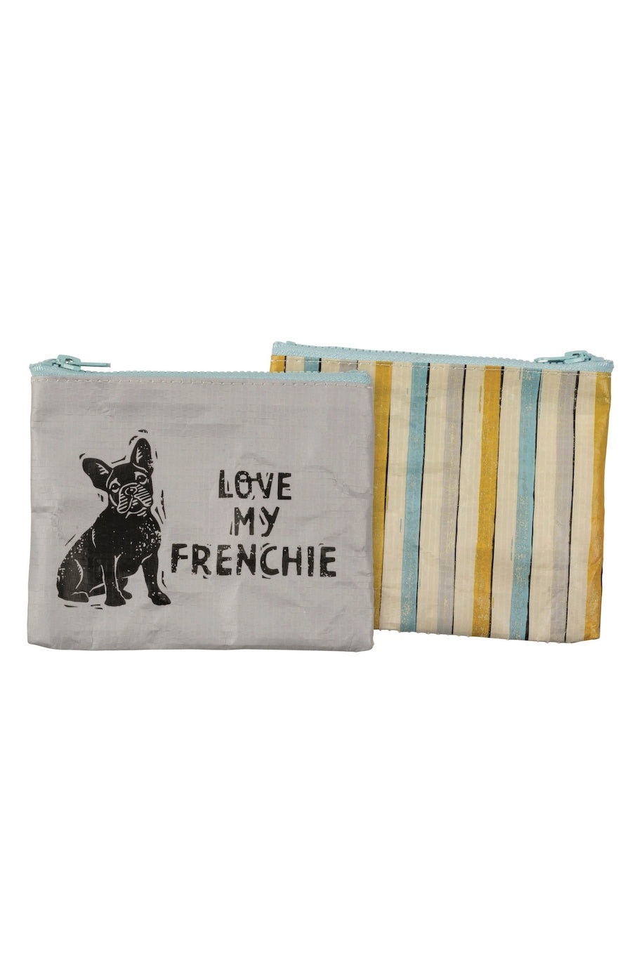 love my frenchie dog striped wallet