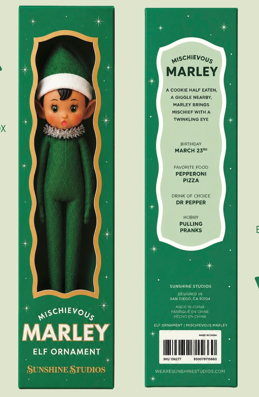Elf Ornament | Mischievous Marley - Foxy’s