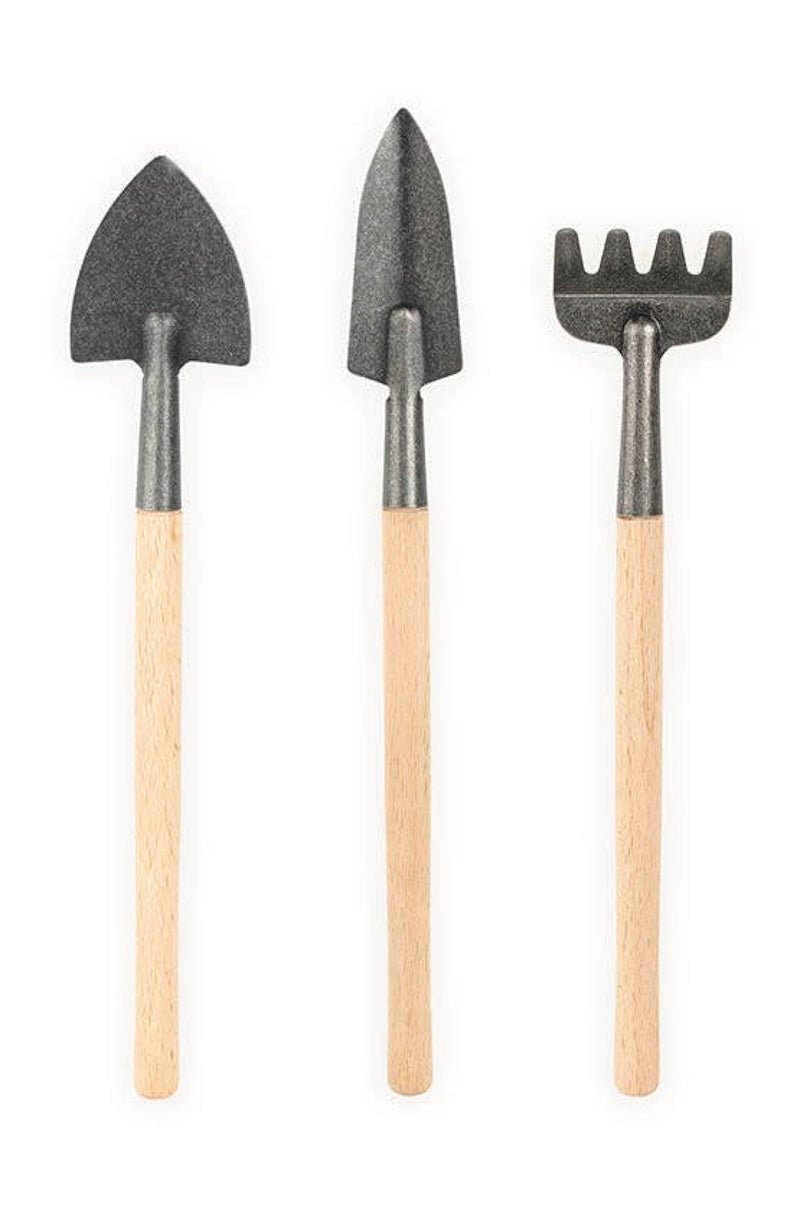 Mini Indoor Garden Tool Set - Rustic Beechwood & Stainless Steel - Foxy’s