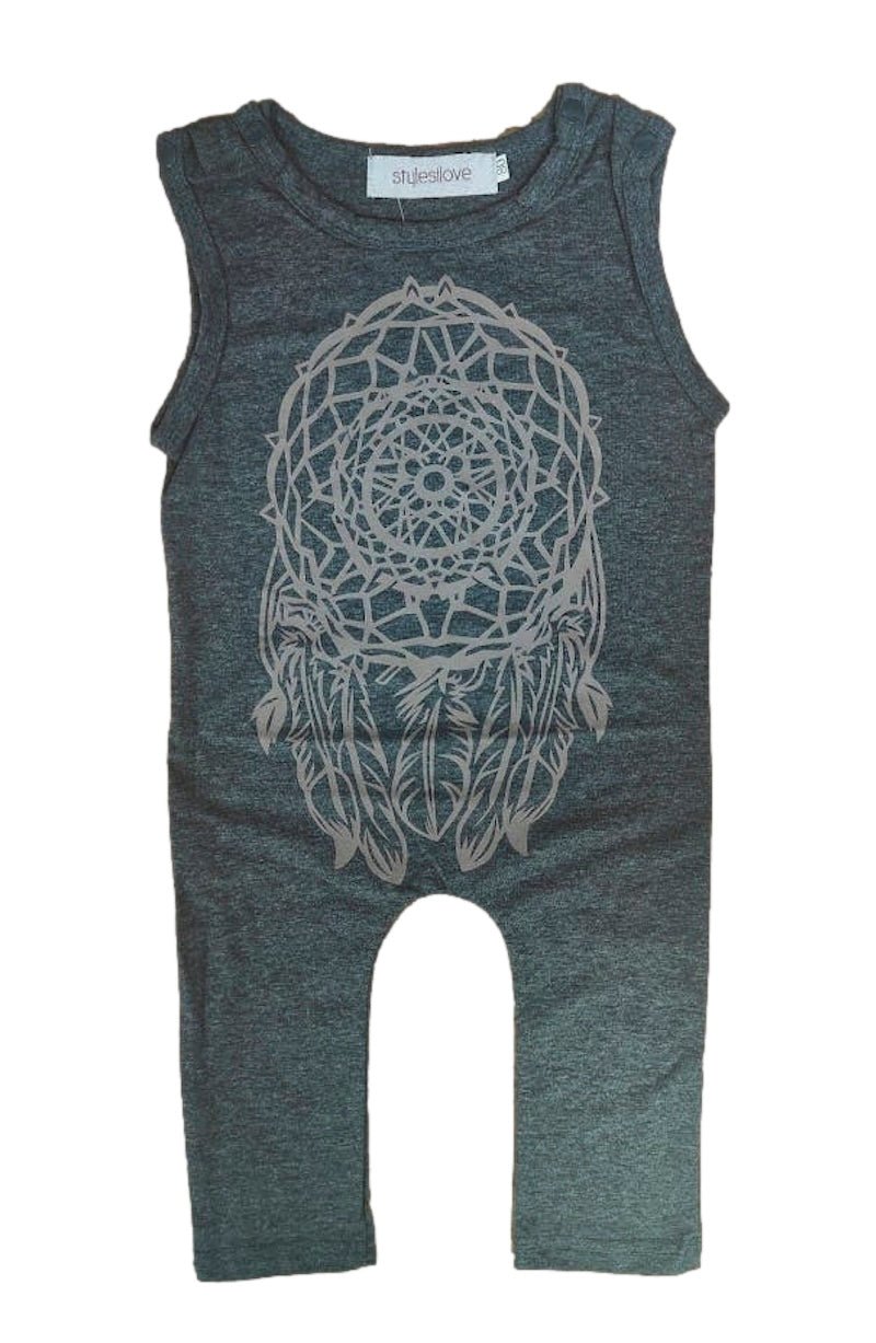 Dream Catcher Baby Romper - Unisex Sleeveless Onesie (6 - 12 Months) - Foxy's Leotards - Foxy’s