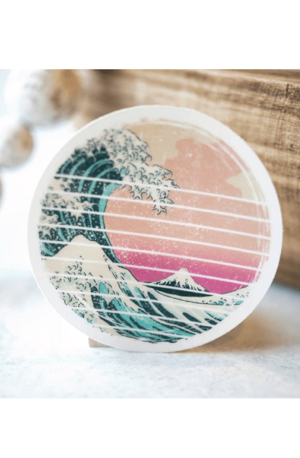 Foxy's Radiant Beach Wave Clear Vinyl Sticker – 3 - inch Waterproof Decal for Every Adventure! 🌊 - Foxy’s