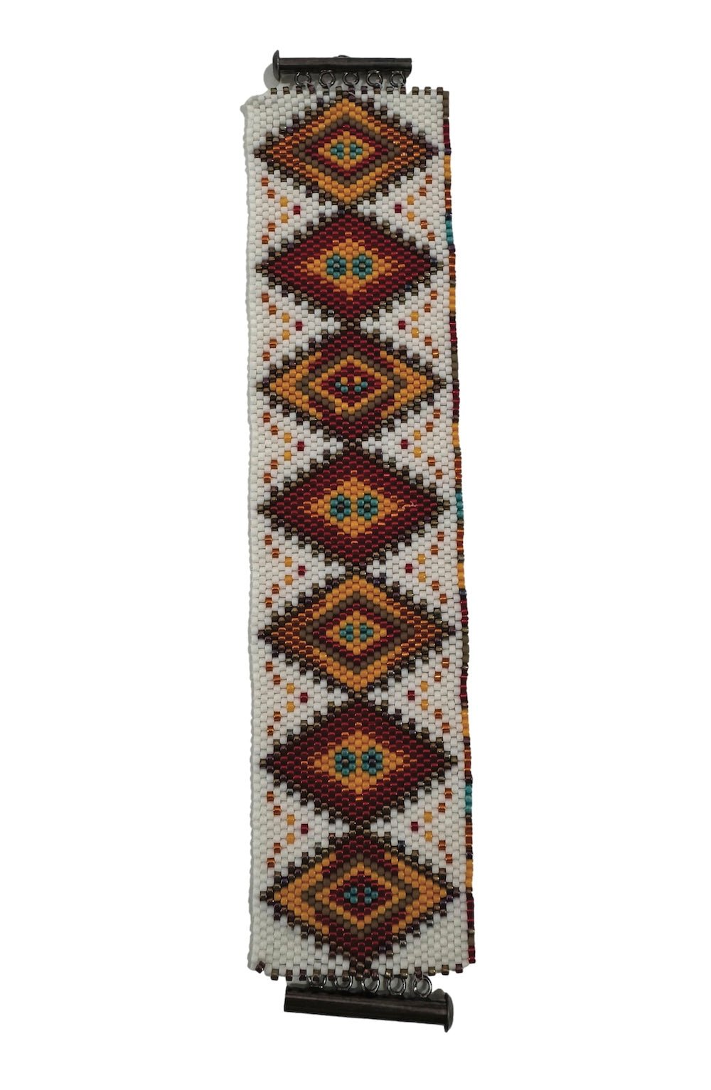 Orange Diamond Peyote Bracelet | Handmade Jewelry - Foxy’s