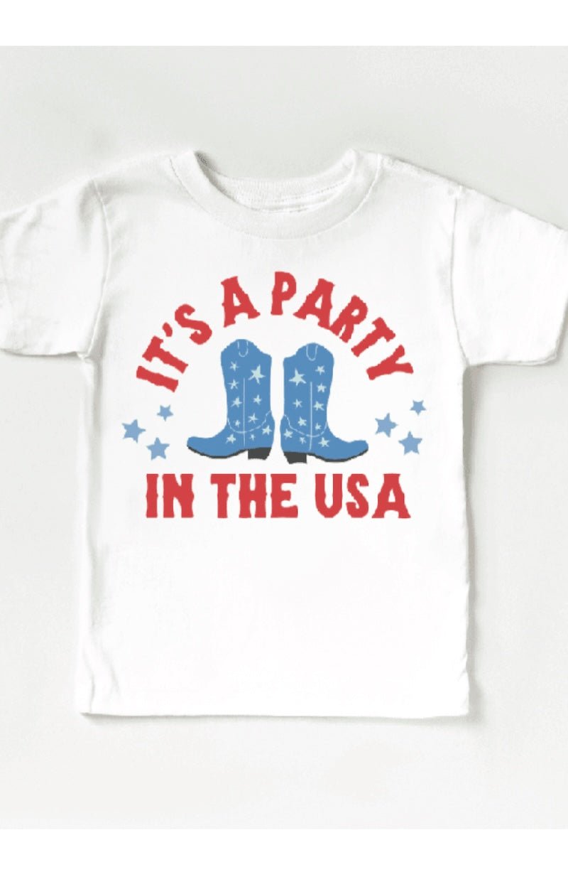 Party in the USA Kids 4th of July T-Shirt - Sizes 2T to Youth - Foxy’s