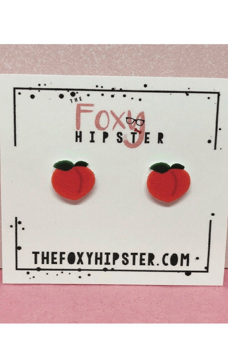 Peach Stud Earrings - Cute & Fun Fruit Jewelry for Girls & Women - Foxy’s