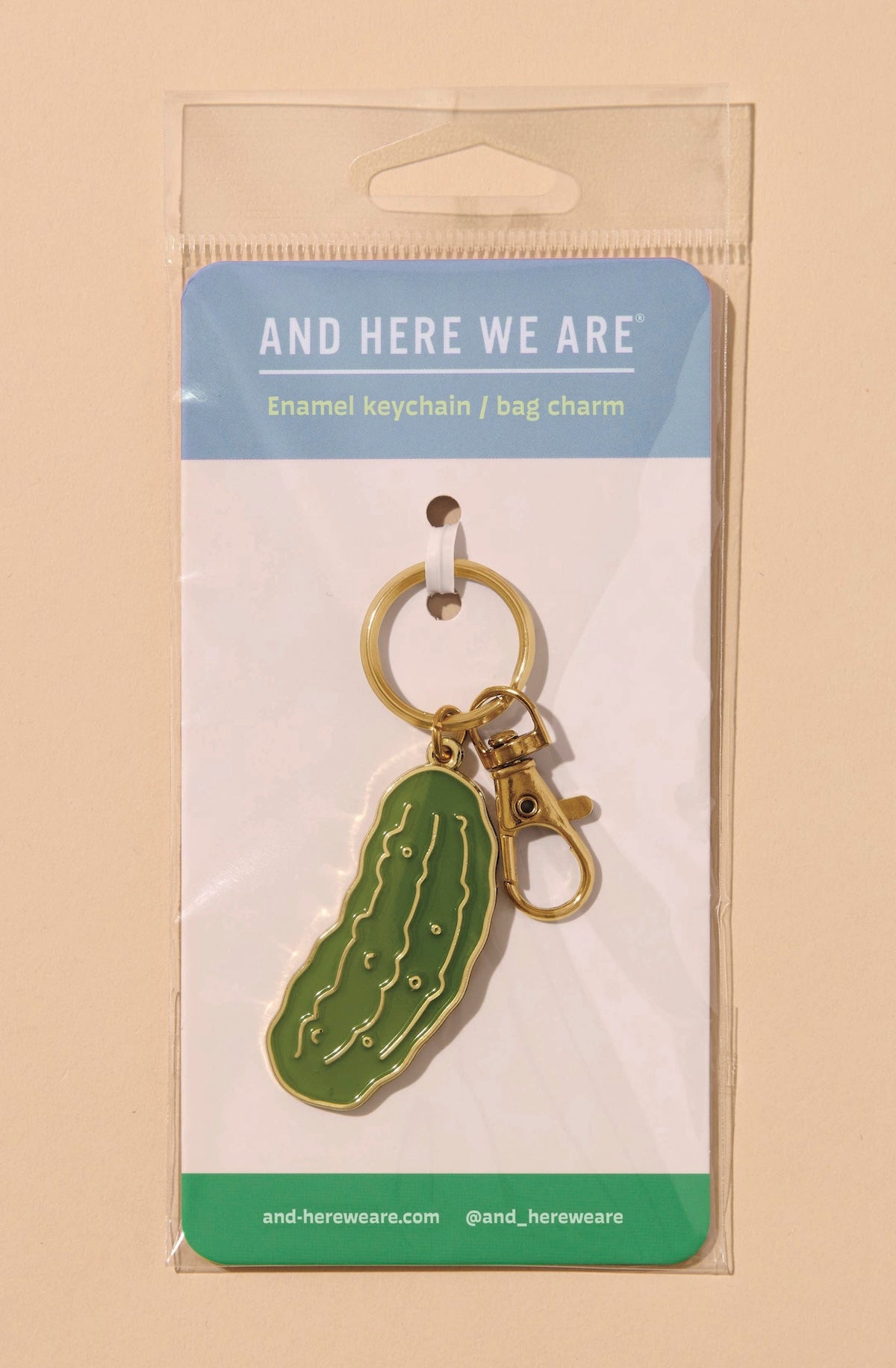 Enamel Keychain & Bag Charm—Pickle (Veggie, Foodie, Summer) - Foxy’s