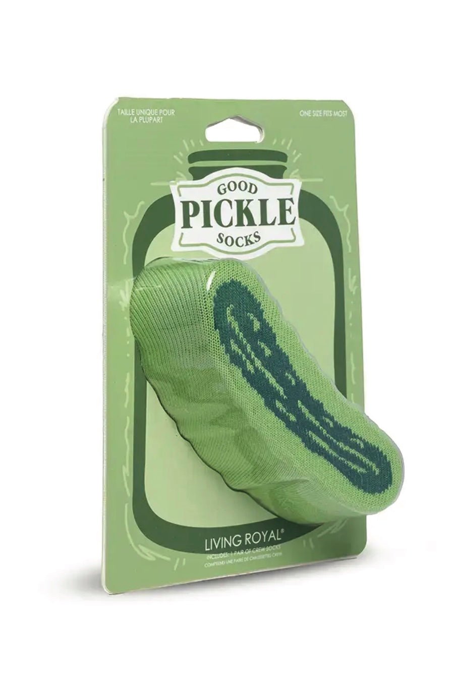 3D Packaged Crew Socks - Big Dill Pickle - Bright Green - Foxy’s