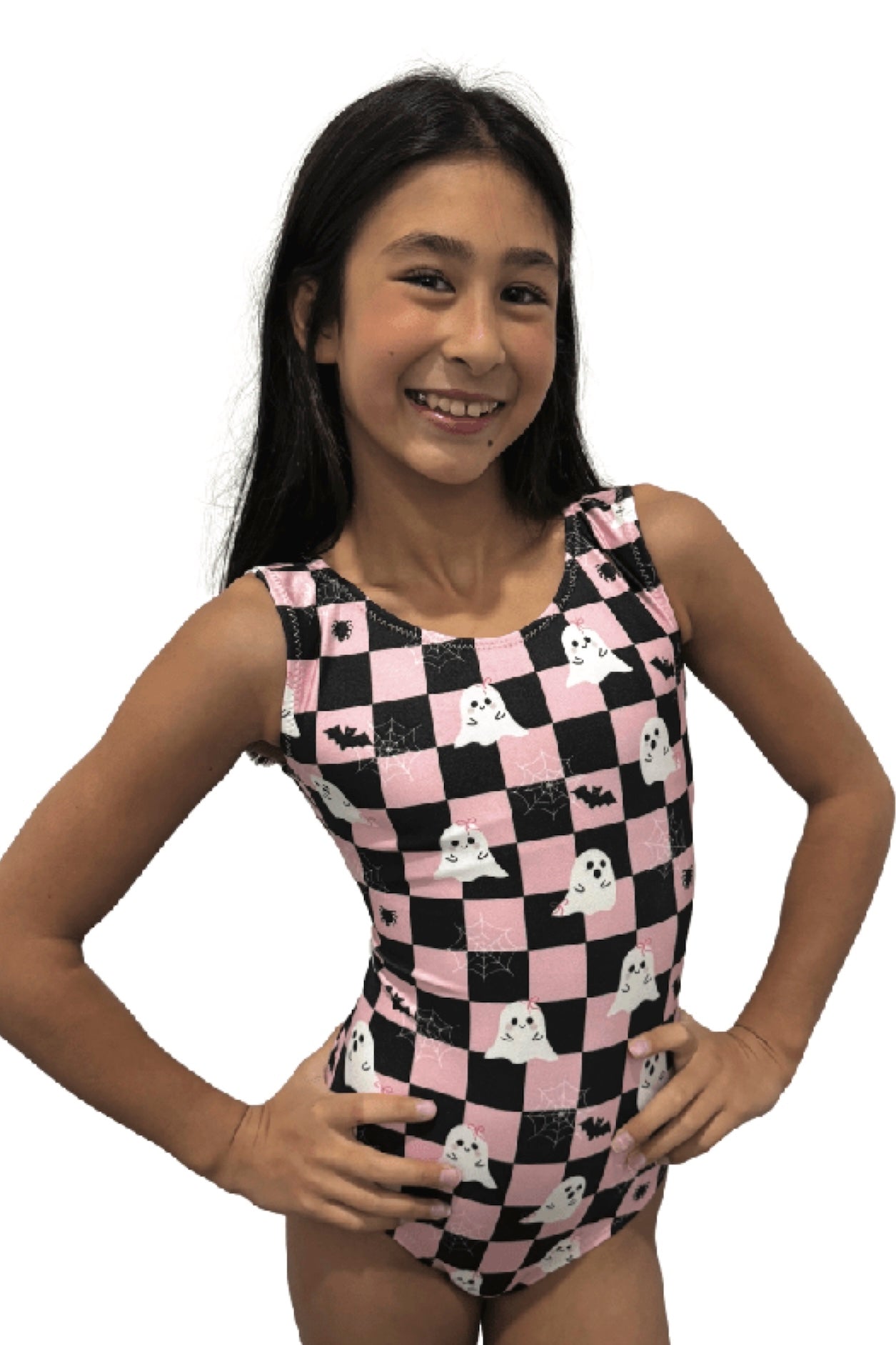Boo - Youtiful Checker Foxy's Halloween Leotard for Girls Gymnastics - Foxy’s