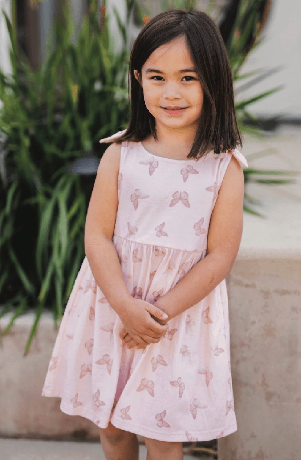 Knotted Shoulder Tank Little Girls Dress - Foxy’s