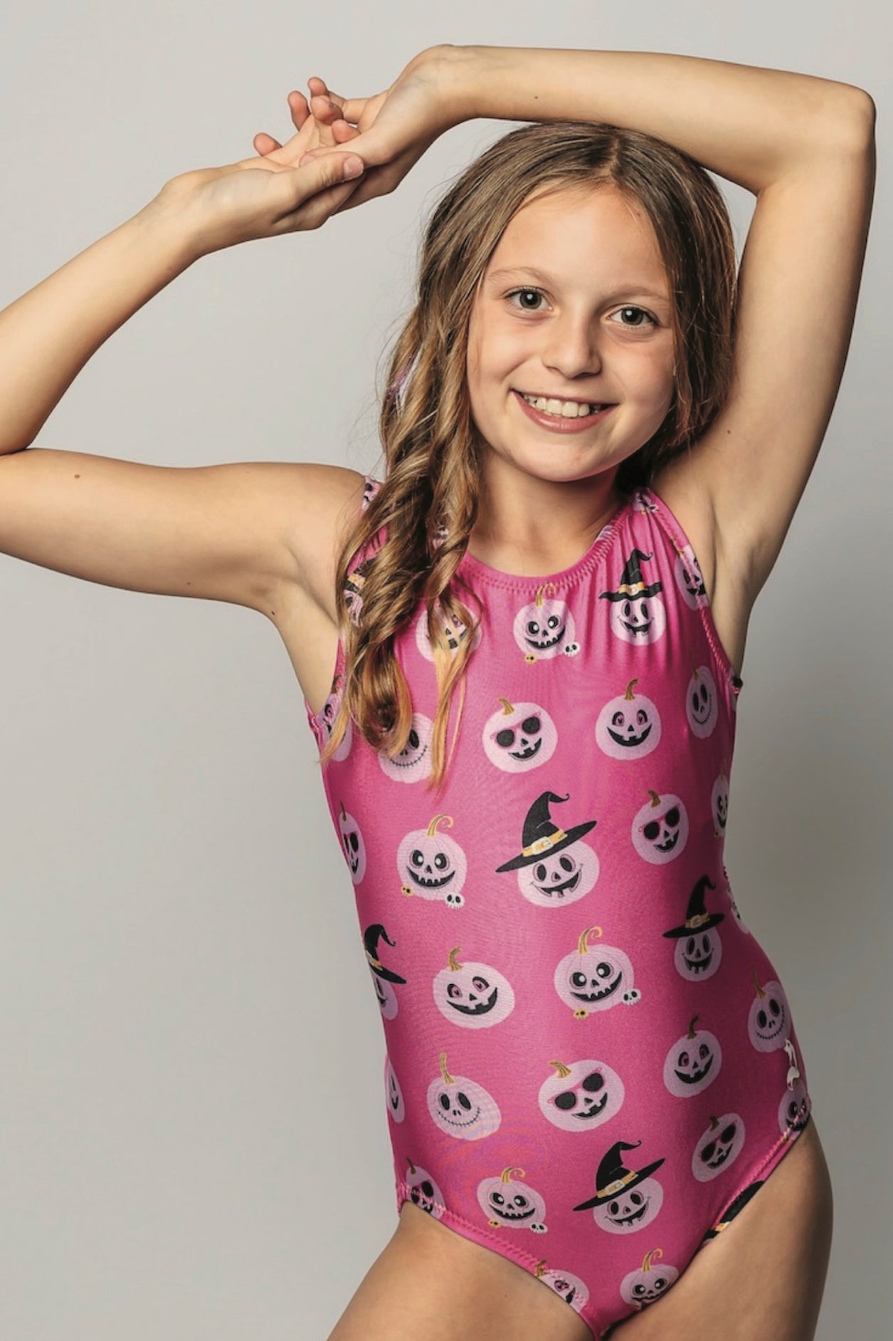 Pink Pumkin Halloween Leotard - Limited Edition Spooky Style - Foxy’s