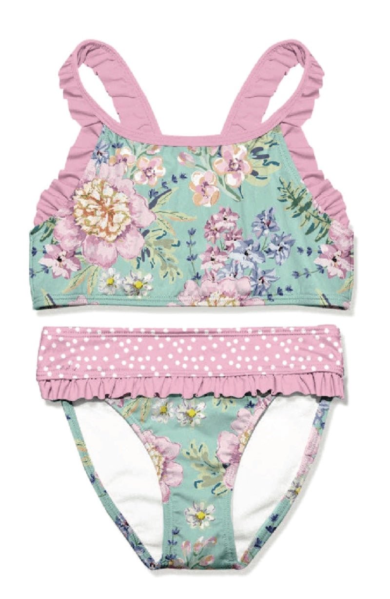 Foxy's Girls Polly Peony Bikini - Mint Floral Swimsuit (Size 6) 🌸 - Foxy’s