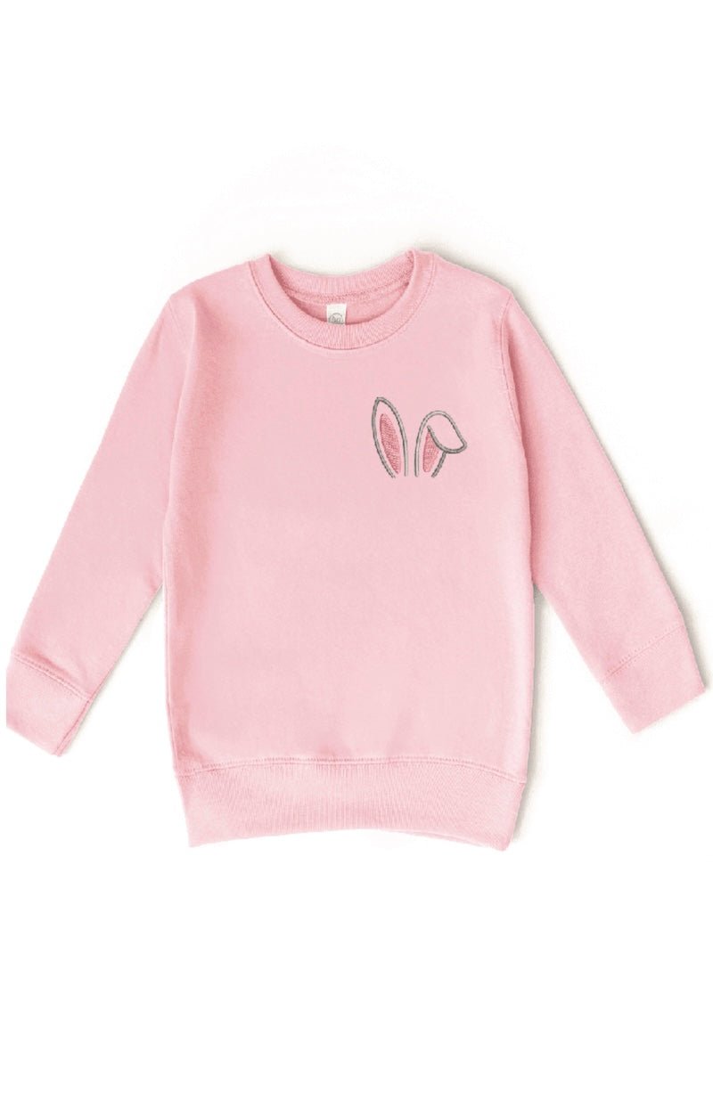 Girls' Easter Bunny Ears Embroidered Sweatshirt - Hop into Comfort with Foxy's! - Foxy’s