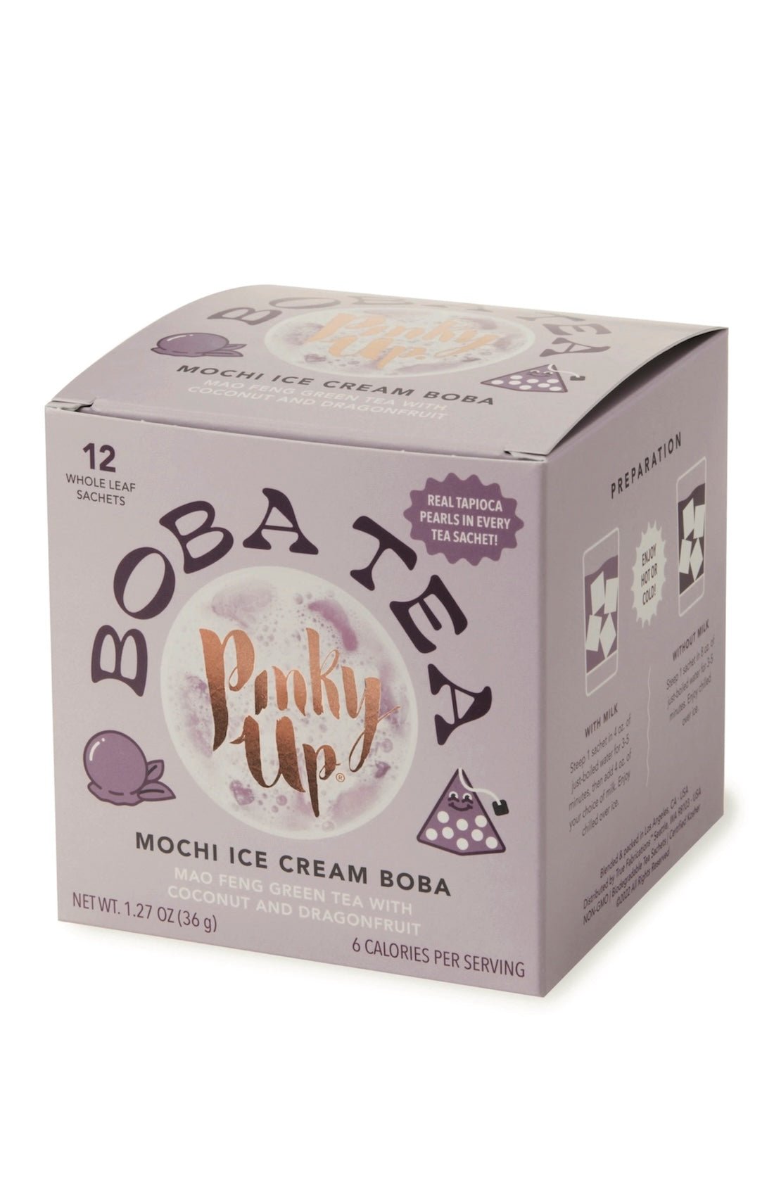 Sip & Sparkle! ✨ Mochi Ice Cream Boba Tea Sachets - Low - Calorie Tropical Delight (12 Count) - Foxy’s