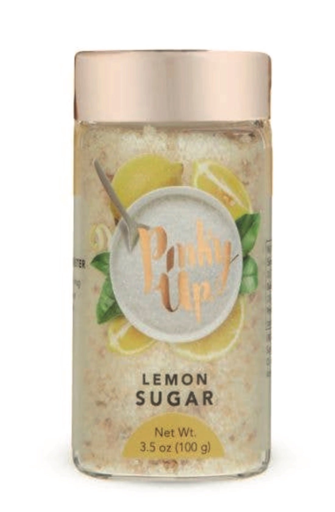Pinky Up Lemon Sugar 🍋 | 3.5oz Glass Jar | Zesty Sweetener for Tea & Drinks | Fuel Your Fun! - Foxy’s
