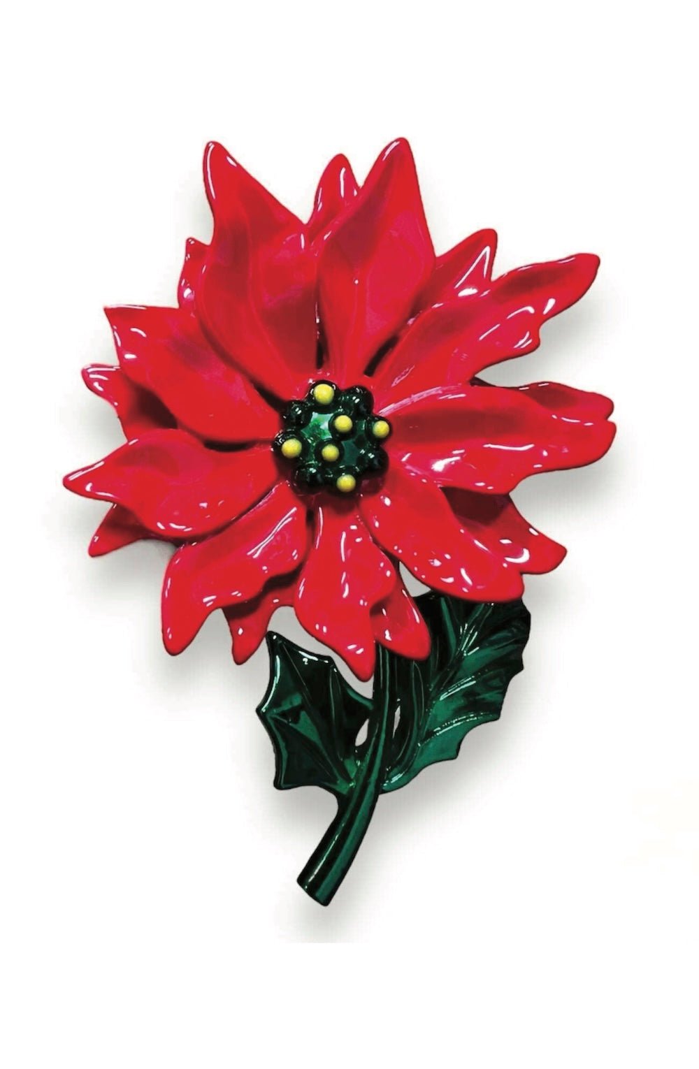 Enamel Poinsettia Statement Brooch by Lipstick & Chrome - Foxy’s
