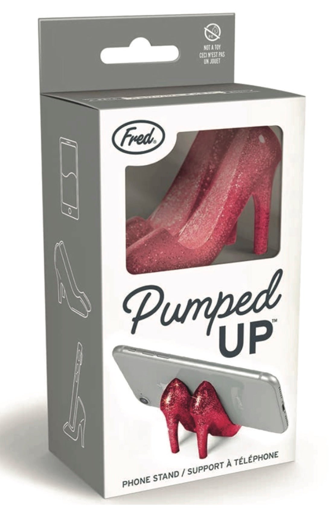 Dazzling Ruby Glitter High Heel Phone Stand – Glamorous Desktop & Vanity Accessory by Foxy’s ✨ - Foxy’s